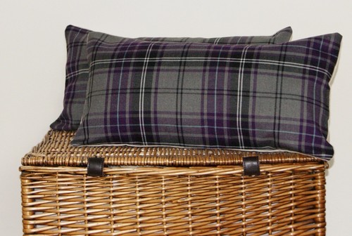 Tartan cushion covers purple - tartan,