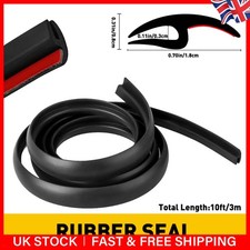 UK 300CM Car Door Boot Edge Protector Strip Trim U Shape Guard Seal Rubber Black