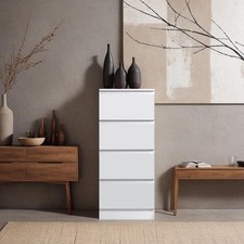 4 Drawer Chest of Drawers Scandinavian Style Modern Bedroom Furniture Matt White
