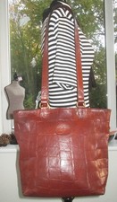 AUTH VINTAGE MULBERRY GLOSSY BROWN CONGO LEATHER  HELLIER SHOULDER HAND BAG❤️