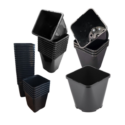 Square plant pots - plant, plastic
