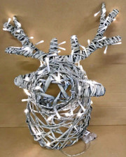 Stag Head LED Rattan Decoration Warm Lights Wall Hanging 76683906