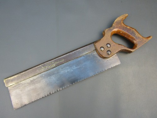 Vintage brass backed tenon - brass,