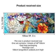2x Colorful Bird Floral Window