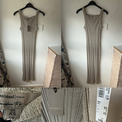 River island silver ribbed - river,