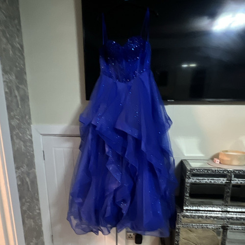 Blue glitter tulle long - blue,