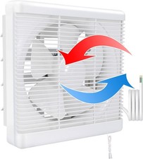 HUGOOME Bathroom Kitchen Extractor Exhaust Fan 11.8" External Shutter Pull Cord