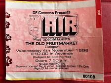 AIR Concert Ticket Stub, November 4th 1998, The Old Fruitmarket, Glasgow, VGC