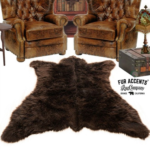 Brown bear skin rug - brown,