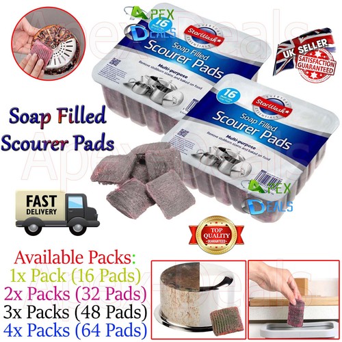 Soap filled scourer pads steel - scourer,
