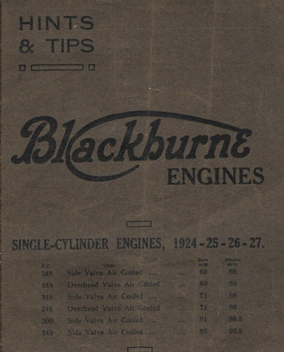 1924 blackburne engines - 1924/27,