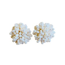 Vtg seed pearl earrings - seed,