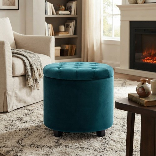 Stylish round teal velvet - stylish,