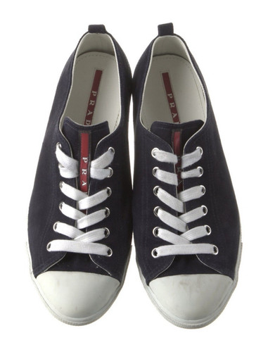 Prada sport navy white suede - prada,