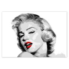 Fleece Photo Wallpaper Mural Red Lips by Marilyn Monroe No. H82_TV