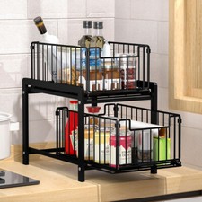 2 Tier Pull Out Metal Wire