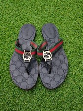 Gucci GG Thong Web Sandal Flip Flops, size 4 UK / 37 EU Made in Italy