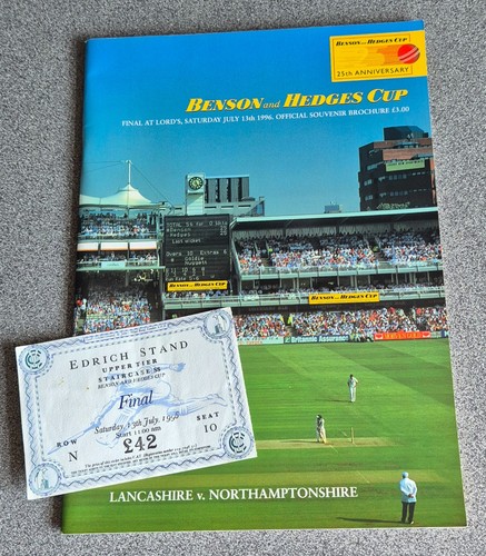 Cricket programme ticket - **,