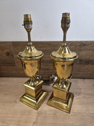 Pair vintage brass lamps - vintage,
