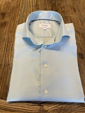 Eton Mens Frosty Mint Coloured Formal Shirt Size 16