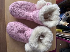 Pink Pompom Slipper Boots Size 3