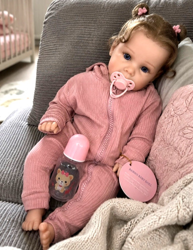 Reborn baby doll - curly, hair