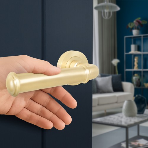 Door handles satin - satin, brass