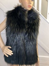 mint velvet shaggy gilet black