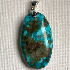 NATURAL PERSIAN TURQUOISE PENDANT WITH 925 STERLING SILVER BAIL STAMPED 925