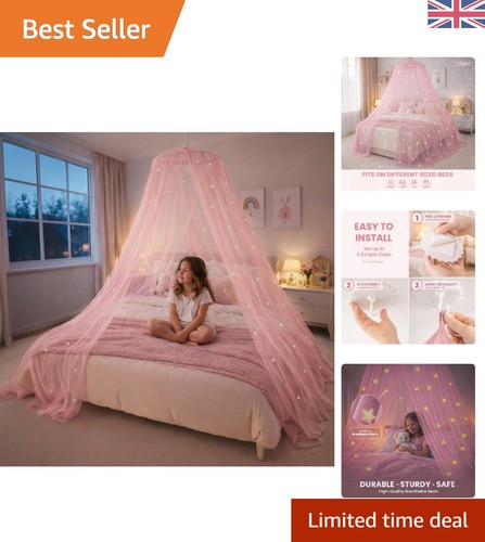 Whimsical pink bed canopy - pink, for