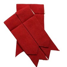 Men's Scottish Kilt Hose Socks Flashes Plain Red Acrylic Wool Garter Highland