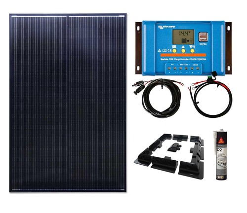 250w black solar panel kit - black,