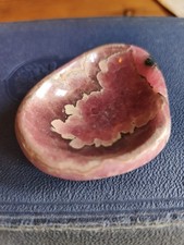Rare Rhodochrosite Pink Trinket Dish Bowl. 125g. Vintage.