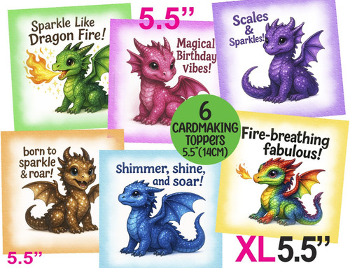 Dragons card toppers fun - card,