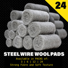24x Steel Wire Wool Pads Top