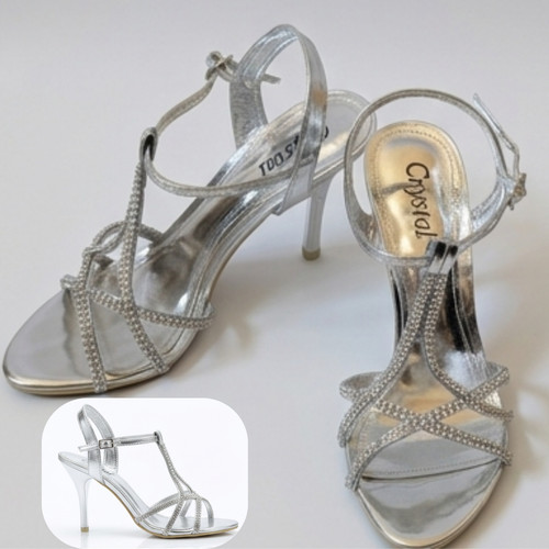 Metallic silver diamanté high - silver,