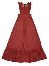 70s Vintage Red  Polka Dot Pinafore Maxi Dress Women's Size 10