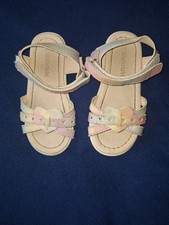 Girls sandals - heart - pastels - kids UK size 10