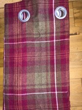 Next Red Highland Woven Check Eyelet Lined SINGLE / DOOR CURTAIN 228X229 CM HUGE