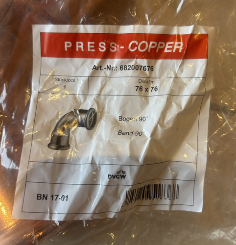 Copper press fit - press, 90°