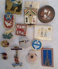 Lions Club Vintage Brooch International Design Pin Badge x 15