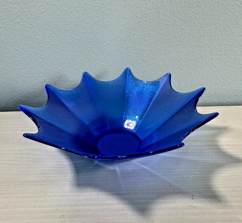 Blue glass sweet bowl art - glass,