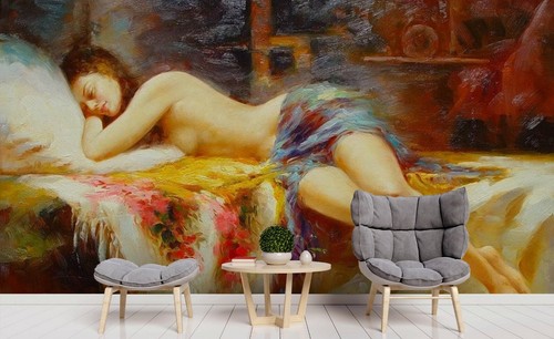 Oil girl wallpaper - oil, wall