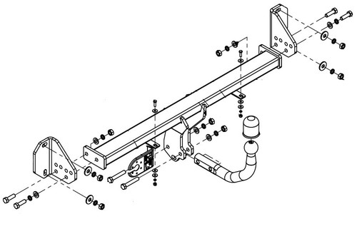 Swan neck tow bar - tow, for