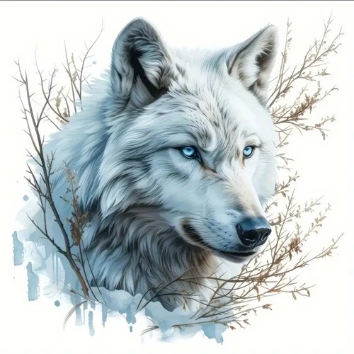White snow wolf - fantasy, 3d