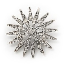 Clear Crystal 'Star' Brooch In