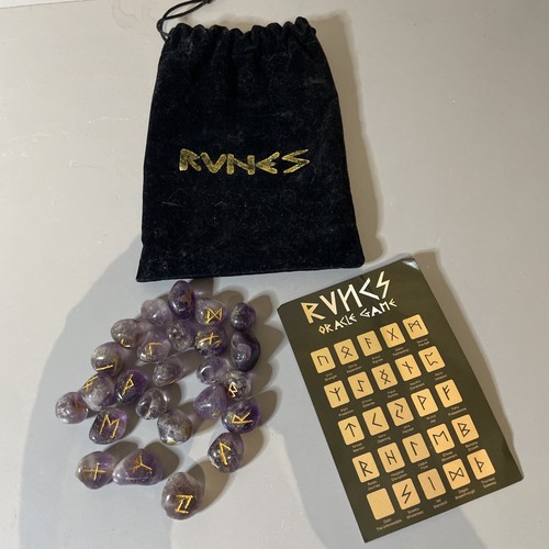 Amethyst crystal rune stones - amethyst,