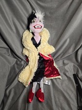 Disney Store 101 Dalmatians Cruella De Vil 22" Plush Doll Fur Coat Villain Toy