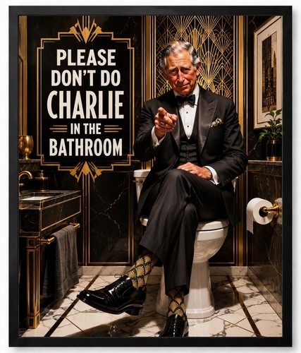 Funny bathroom wall art - wall,