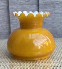 Vintage Glass Oil Lamp Shade Orange Opaline Cased Globe 3.75" Fitter 9.5cm Tall